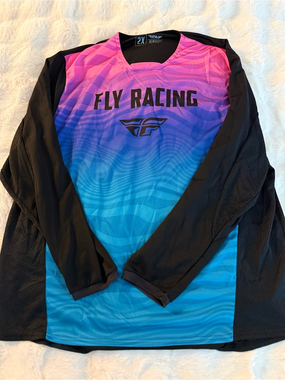 Fly Racing Women's Gradient Pink to Blue Long-Sleeve Jersey